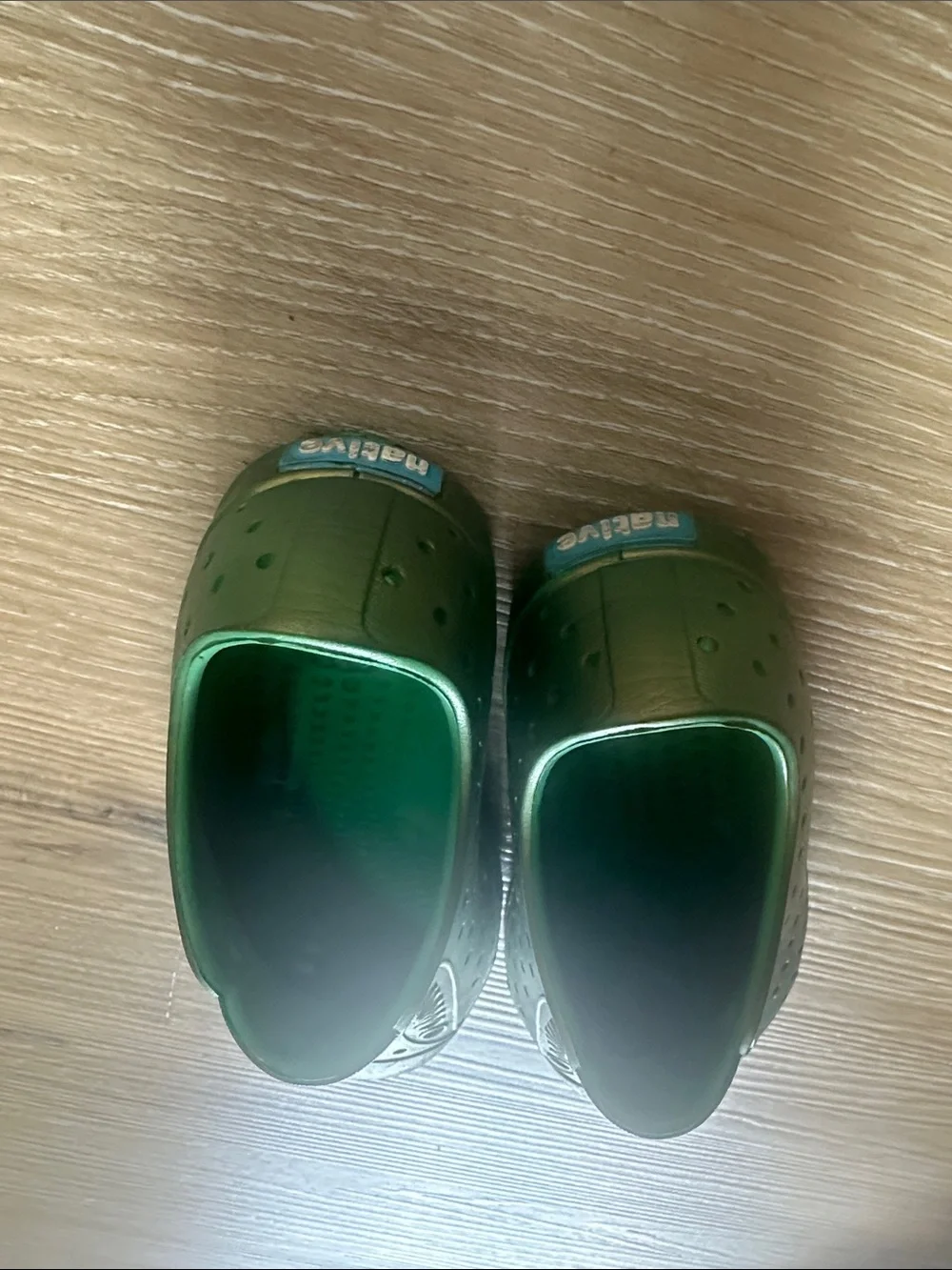 Native Kids Metallic Green Slip-On Water Shoes